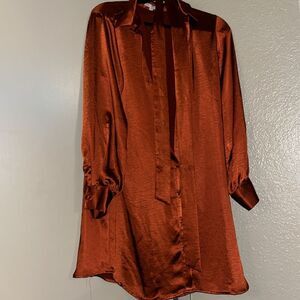 Rust Tunic Button Down Top | Gianni Bini
